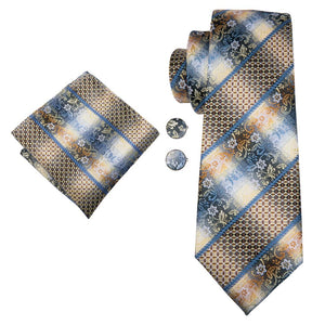 Pastel Floral and Striped Tie Set